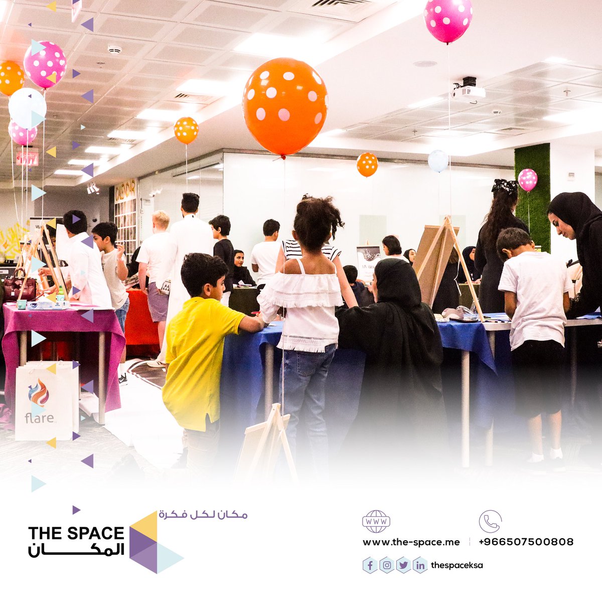 TheSpaceKSA's tweet photo. تحت شعار ( تعلم، فكر، ابتكر ) استضفنا في #ذا_سبيس ورشة "رواد المستقبل" من تنظيم الرهيبين @flare_sa https://t.co/wK30ivh4Mb