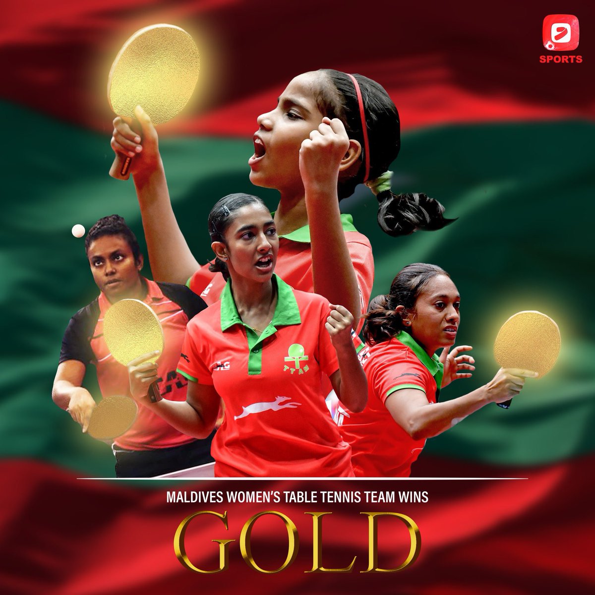 AliAshfaq07's tweet photo. Alhmadulillah! Congratulations to Maldives Women’s Table Tennis Team on winning Gold in #IOIG2019. 🥇🇲🇻

(Photo: @MihaaruSport) https://t.co/JR5QAi2ijj