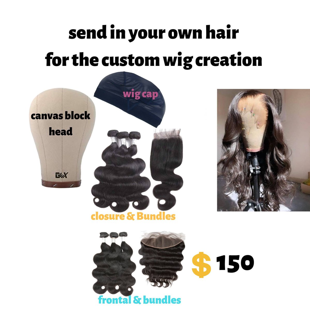 Excited to share the latest addition to my #etsy shop: Custom Handmade wig service etsy.me/2Z2EVbr
#SupportBlackBusiness #smallbizsat #customwigmaker #wigs #WIG #SundayMorning #virginhair #wigservice #frontalwig #closurewig #360wig #upartwig