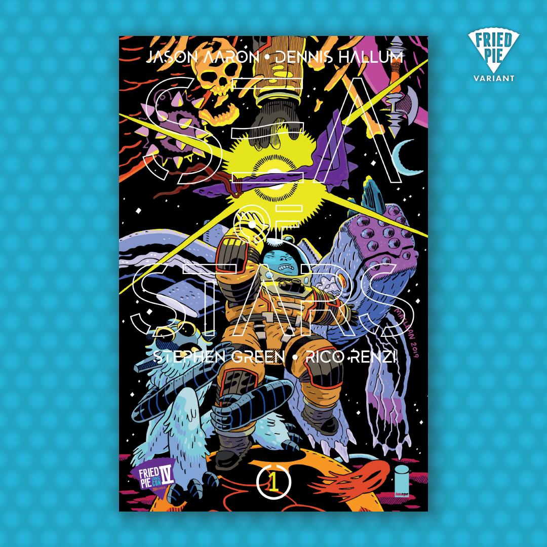 friedpiecomics's tweet photo. #BIG #REVEAL! Introducing our first #FriedPieComicCon IV exclusive cover from #StephenGreen and Image Comics! Behold! "Sea of Stars." #FriedPieVariant https://t.co/QcTXxb9t60