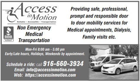 AccessInMotion's tweet image. Non emergency medical transportation in Roseville, Rocklin, Lincoln,Loomis,Auburn,Granite bay, Folsom, Citrus Heights, Sacramento