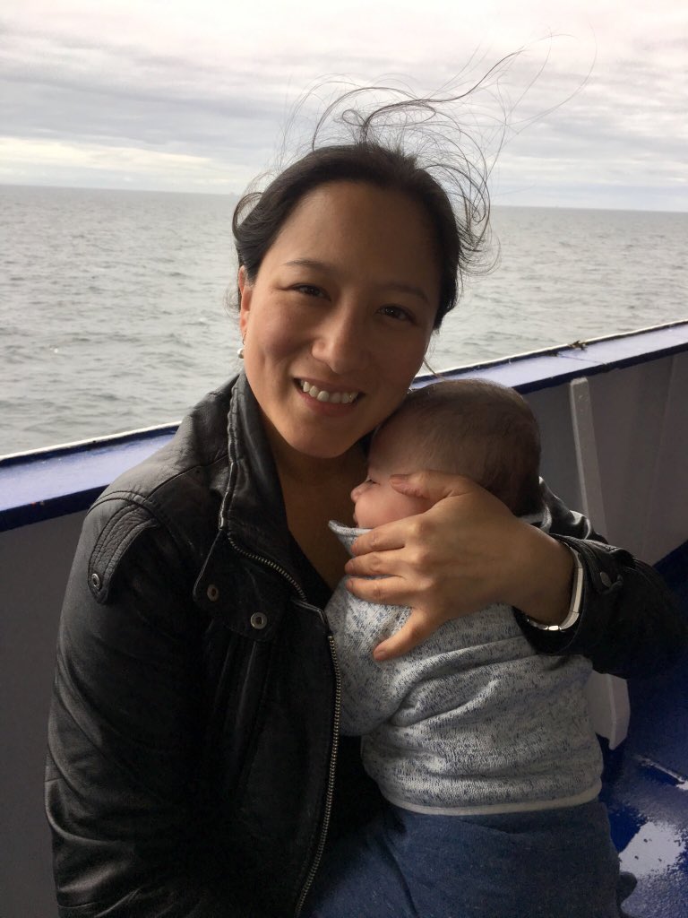 On the ferry on our way to #SMBE2019 Manchester! Thanks to <a href="/OfficialSMBE/">Society for Molecular Biology and Evolution</a> for supporting me to come to this meeting with my little one! I’ll be showing my work on poison frog gut microbiome, look me up! See you soon! #WomenInSTEM