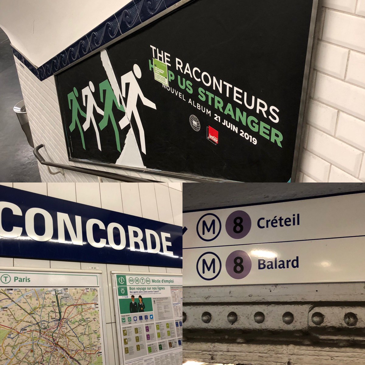 I’m walking to my train in Paris and I see this sign! If I couldn’t see them live in Detroit at least I saw a sign 😂#theraconteurs #jackwhite #brendanbenson #jacklawrence #patrickkeeler #deanfertita