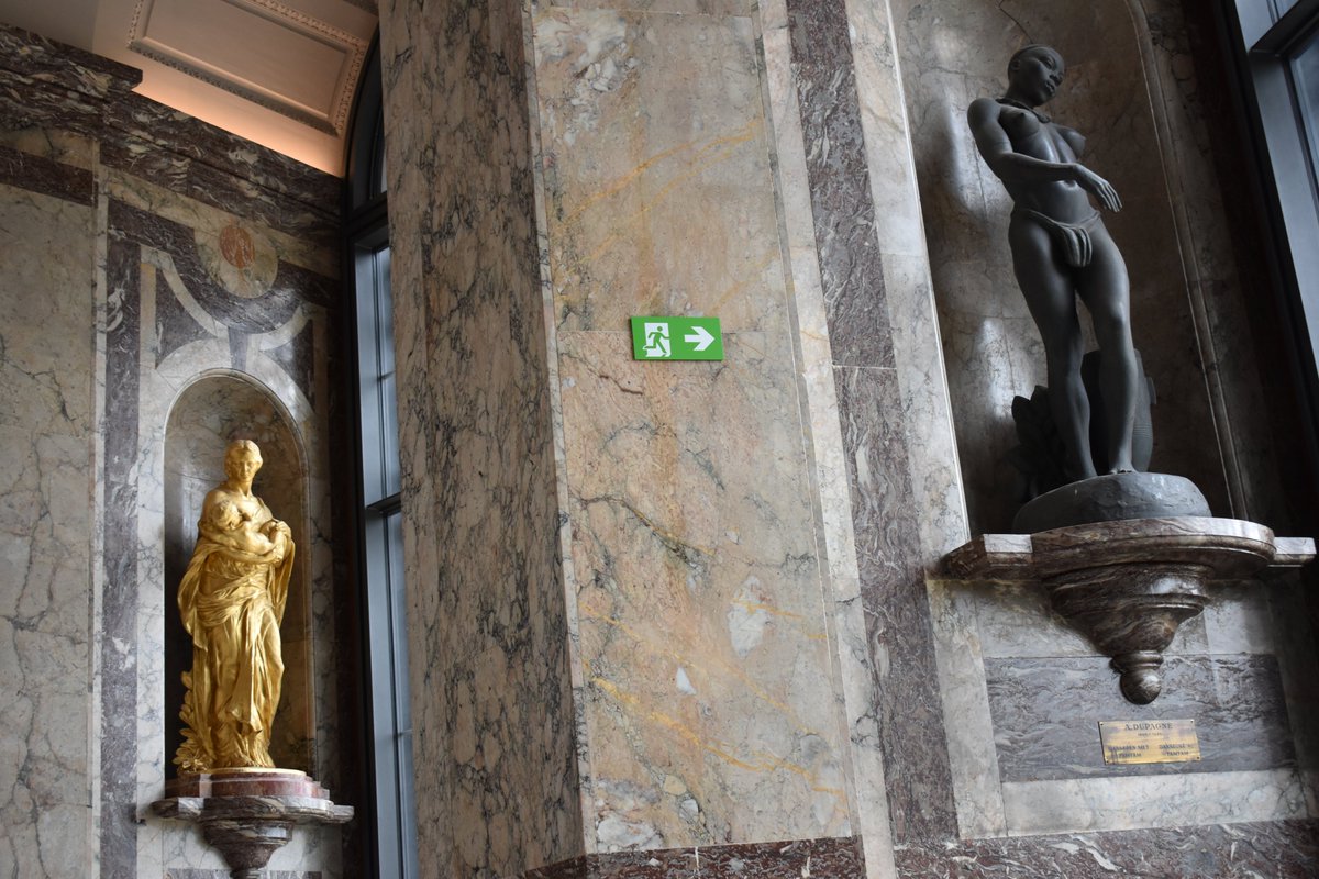 There is one gallery where the 19thC statues are protected in situ by law and so there is an explanation of that and a counterpart by a contemporary Congolese artist.