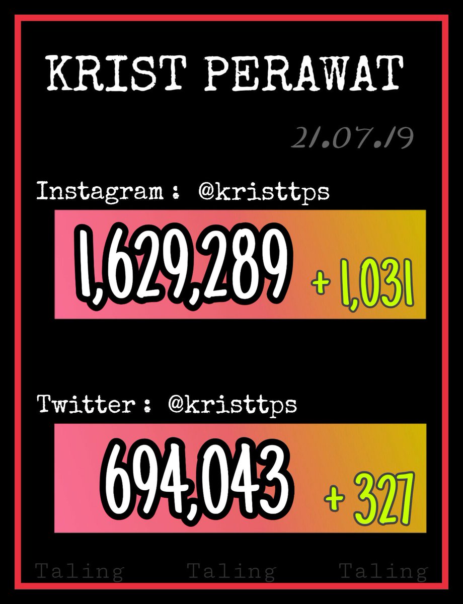 Taling_Kissing's tweet photo. Daily IG&amp;TW Followers
21 Jul 2019, 11:00 P. M.

++++++++++++++++++++

#SingtoPrachaya 🦁
#KristPerawat 🐢
#ทีมพีรญา
#รายงานพสตนค https://t.co/DhbnYKihRz