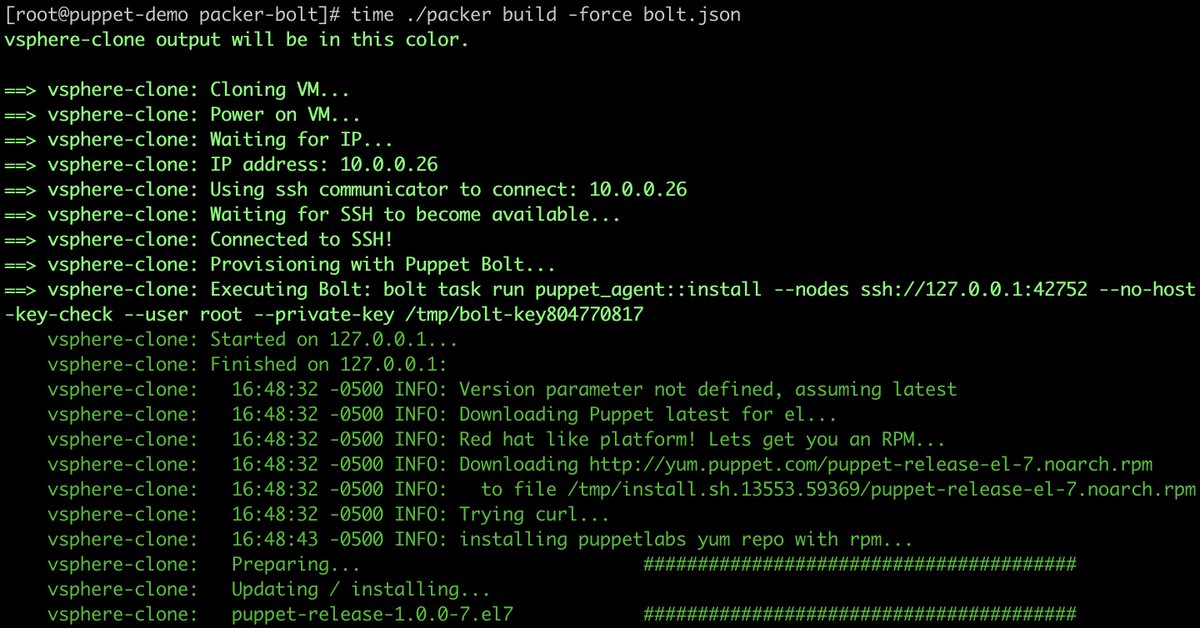 GreenReedTech's tweet image. Making solid progress on a @HashiCorp Packer plugin for Puppet Bolt. Currently using Bolt to install a Puppet agent for the existing masterless plugin. Looking to just use Bolt to do everything. #ImmutableInfrastructure