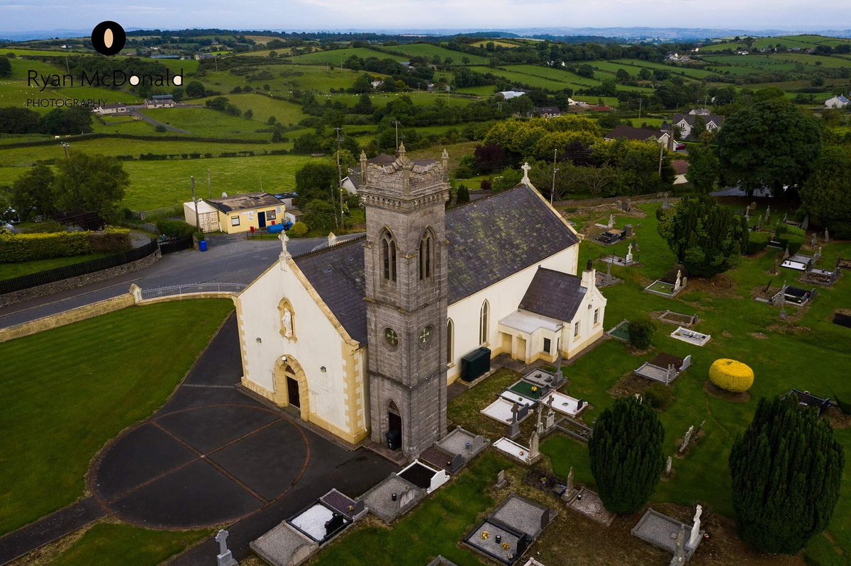 drumaroad's tweet image. I commissioned Ryan McDonald to take some aerial photographs of St. John the Baptist RC Church &amp;amp; graveyard, Chapel Lane, Drumaroad.  Here are three which all look magnificent with the Mourne Mountains in the distance. @PatrickClarke74