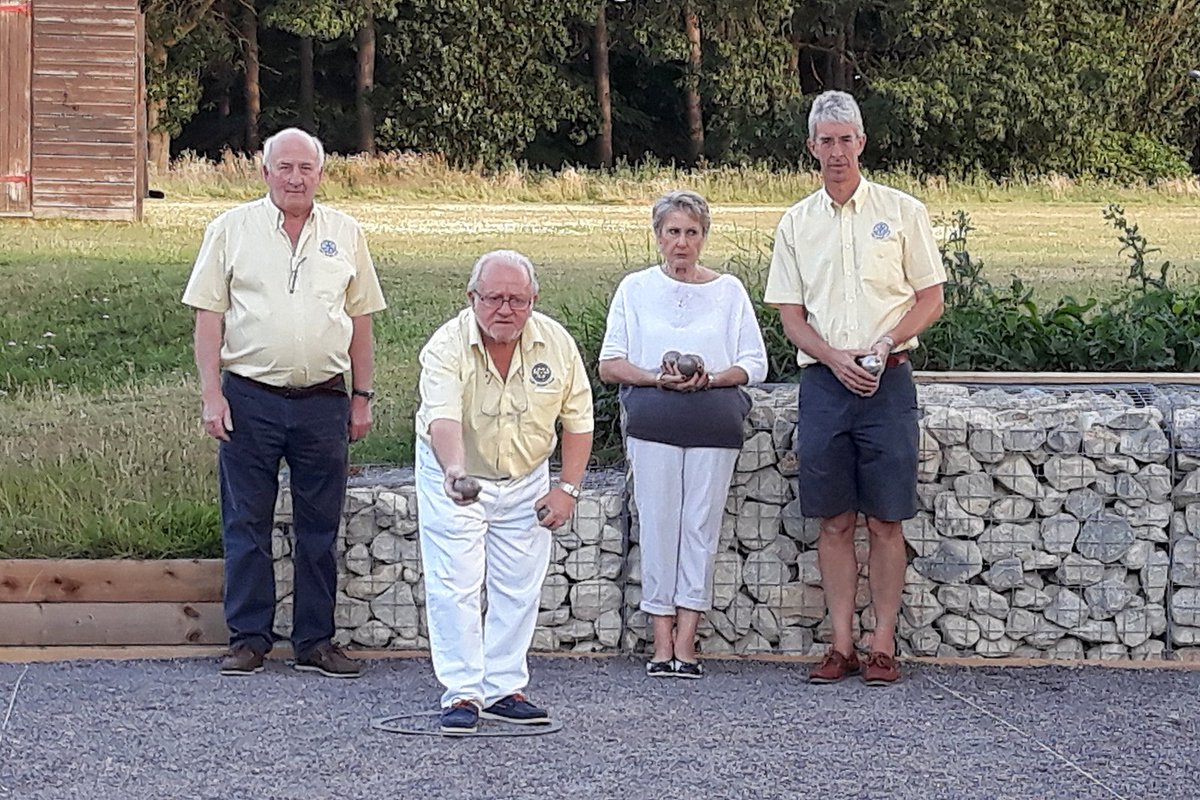 Fun evening playing Petanque at Cody Sports &amp; Social Club.
First the briefing … and then the serious stuff!
#Rotary