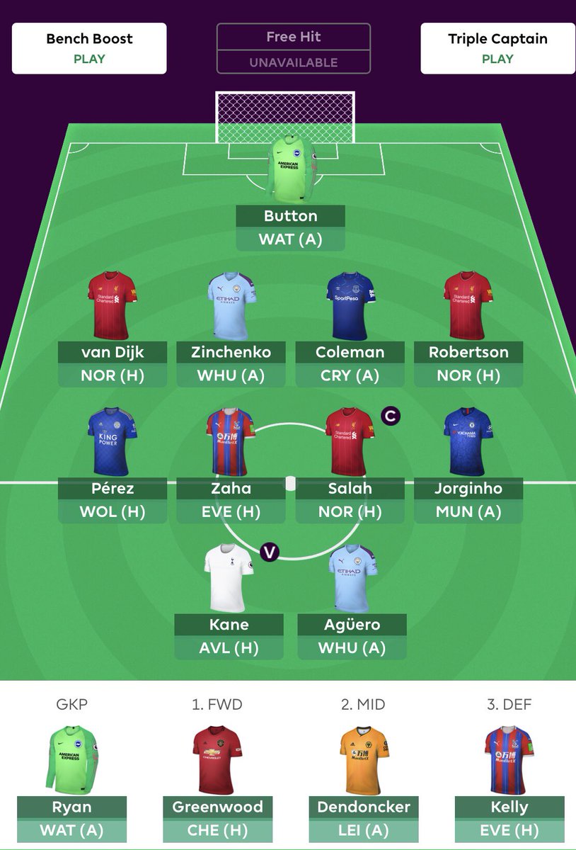 Aldo_FPL's tweet photo. #RandomDRAFT #1
Bank Budget: 0.0M
#Salah #Kane #Aguero
#FPL #FPLCommunity #PremierLeague https://t.co/UatWb7ilqY