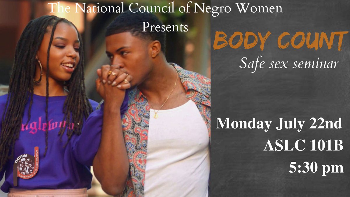 NCNWFSU's tweet photo. 📺Season 7 Ep. 22: 🎶 Now it’s just Me &amp; You, My body is NOT your party.🙅🏽‍♀️🎶 Join NCNW as we discuss the benefits of safe sex👩‍⚕️👨‍���️ #CARE19 #FSU23 #FSUncnw  #NCNWish #MiniWeek. https://t.co/jC2ONzpkK6