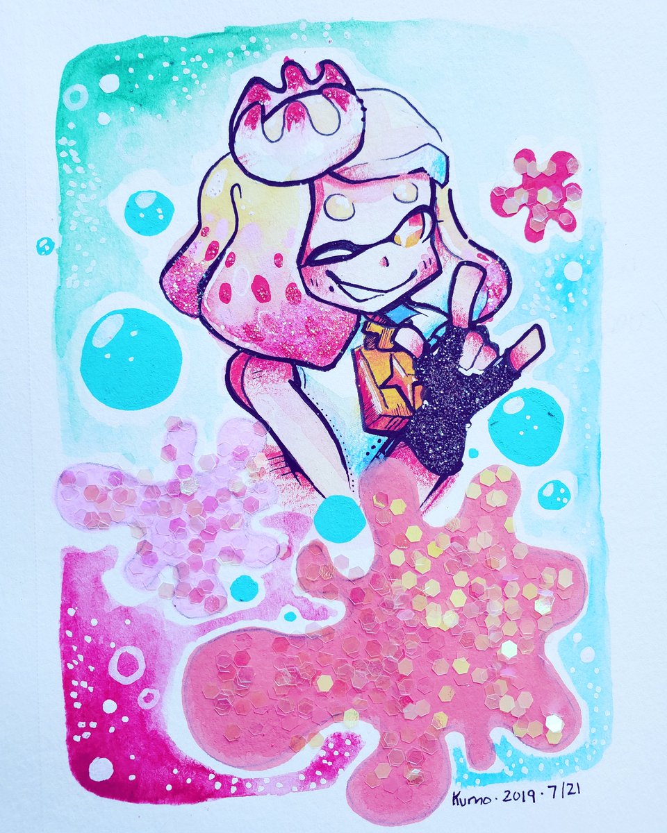 KumoDoggo's tweet photo. YAYA TEAM CHAOS WON! Pearl is my most fav character after Octo Expansion!
Also these watercolors are chalky, kinda glad I upgraded to a better watercolor set!
#fanart #nintendo #nintendosplatoon2 #splatoon2squid #splatoon2offthehookfanart #splatoonpearl #pearl #watercolors https://t.co/p0sXrtOEO6