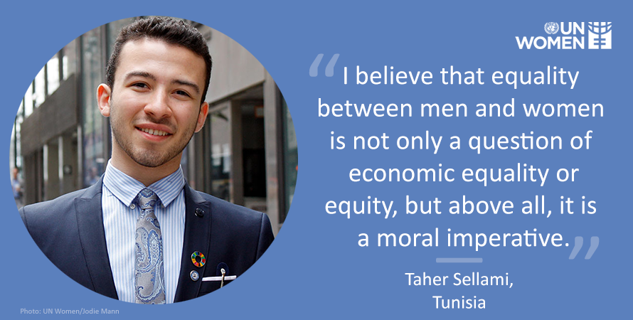 UN_Women's tweet photo. This young entrepreneur believes that men should be as much involved in the fight to end gender discrimination as women, if not more, and here's why: https://t.co/qMVDmqPwnZ https://t.co/rV4IsuneKm