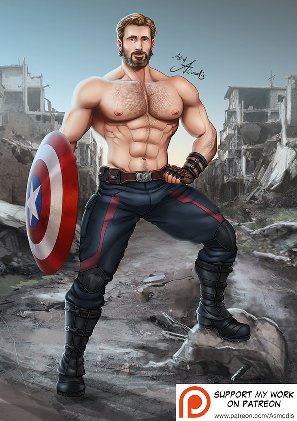 adonisxx6's tweet photo. Amazing version of Cap ♡
 Artist : Asmodis
 #bara #yaoi #gayart #gayporn #gaydaddy #nakedmale #daddyporn #gaycap https://t.co/SuTXTCuTuE