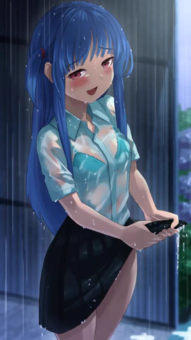最近あんまり話をしなくなったけど梅雨のある日に雨宿りに入ったバス停でばったり出会って濡れた制服に思わず目が行ってしまうと昔と変わらず僕をからかってくる近所の葵姉ちゃん 