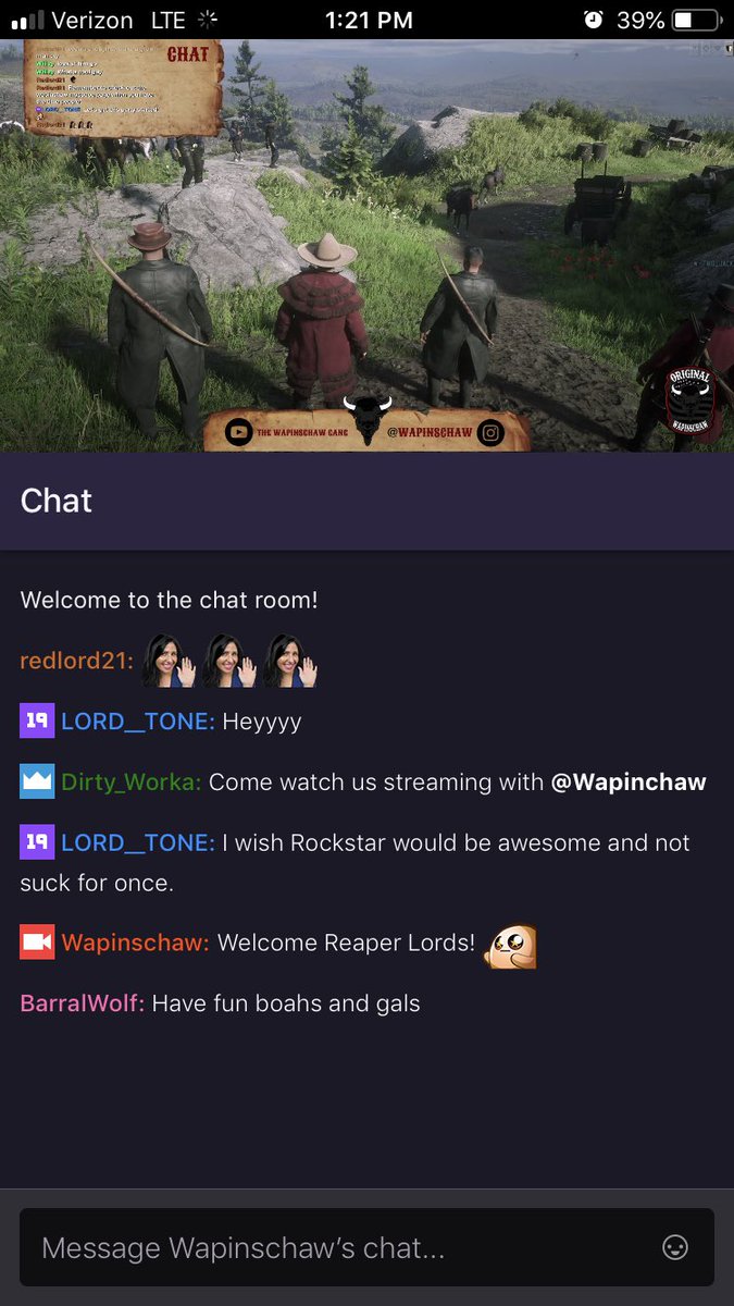 Dirty_Worka's tweet photo. Come watch us play #RedDeadOnline with @wapinschaw live on @Twitch 

32 Player Private lobby event 😳

https://t.co/i4uLmpkAcn https://t.co/YxNSmU87qW