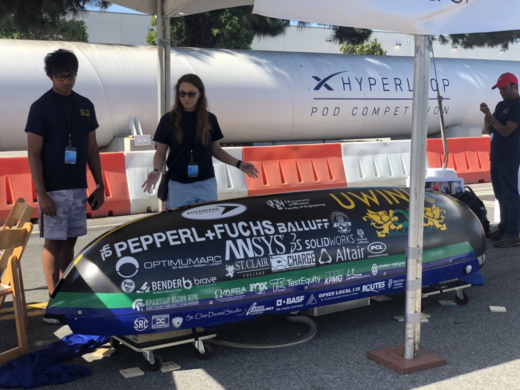 Today marks the final day of competition where every team will compete and show off what they have build over the past year. Elon Musk will be in attendance to kick off the event. Best of luck to all times who will be racing in the Hyperloop tube today! #uwinloop #hyperloop