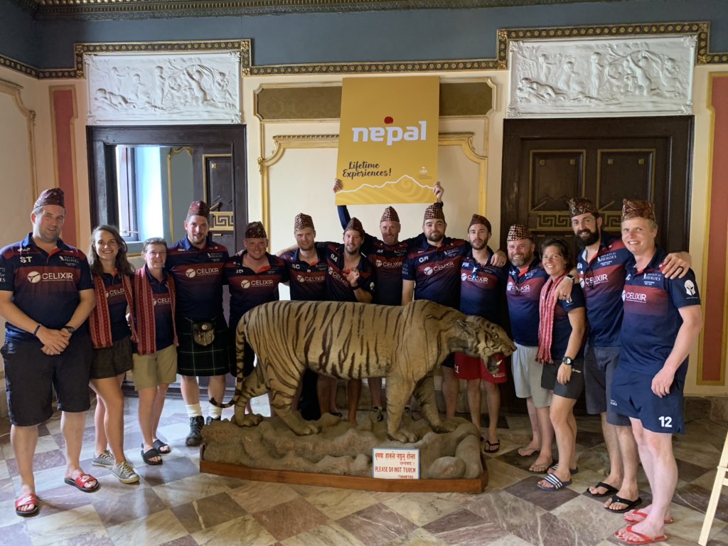 susie_bear6's tweet photo. Back in Kathmandu for some R&amp;R after our expedition......today though, a reception being welcomed by various Nepalese dignatories to a press conference to celebrate #OpOlympus achievements @hockey_4_heroes @AroraDesignLtd @NorrieDiseaseUK @chrishobson4 @gt_llp @ArchAtelierLtd https://t.co/x7Aa67wfnK