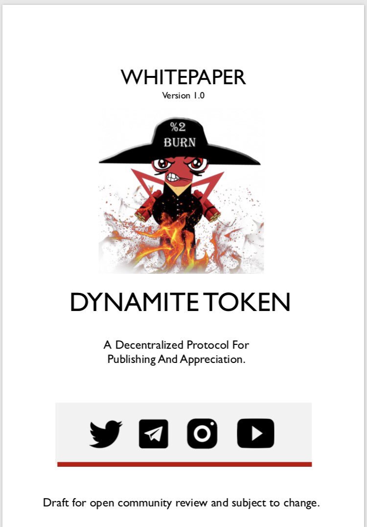 DDynmt's tweet photo. Here is Brand New Dynamite Token Whitepaper. Read it, Share it,Comment about it. Believe in Dynamite Because Dynamite Believes in People.
https://t.co/PMvNZwUBMB
#DYNMT #DynamiteToken #Whitepaper https://t.co/vHAcnBGNUs