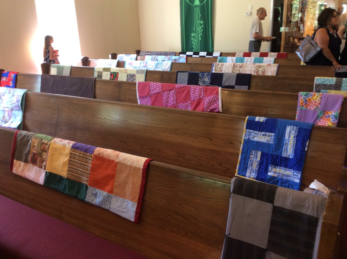 JoyLutheran's tweet photo. 78 beautiful quilts were blessed today destined for Cancer Treatment Center Tulsa #CTCATulsa and Tulsa Emergency Infant Services. Quilts were made by Lydia Cluster Five Group that meets Wednesday each week at Joy. #ComfortYourNeighbor@AROKSynod @CancerCenter @EISTulsa https://t.co/QUla9fzV9z
