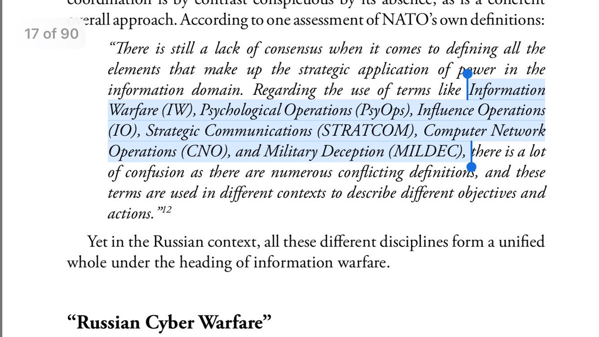 5/ LACK OF CONSENSUS: While Western nations are still trying to define cyber warfare, the Russians are going all in.