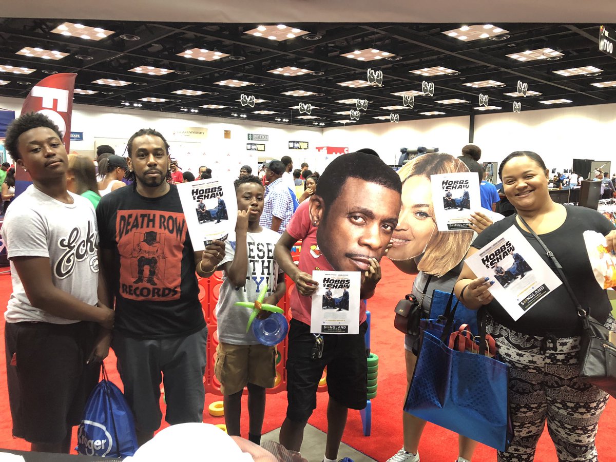 Hot1009indy's tweet photo. We’re at the Indiana Black Expo, Inc. having fun with the community. The exhibit is FREE! Check Indianapolis Black own comic books, all of the Divine 9, Meijer is giving away full size bottle of Mielle Organics inside the health fair, and much more #Hot963 #HotRunsIndy #IBE19 https://t.co/46KrOPS6w3