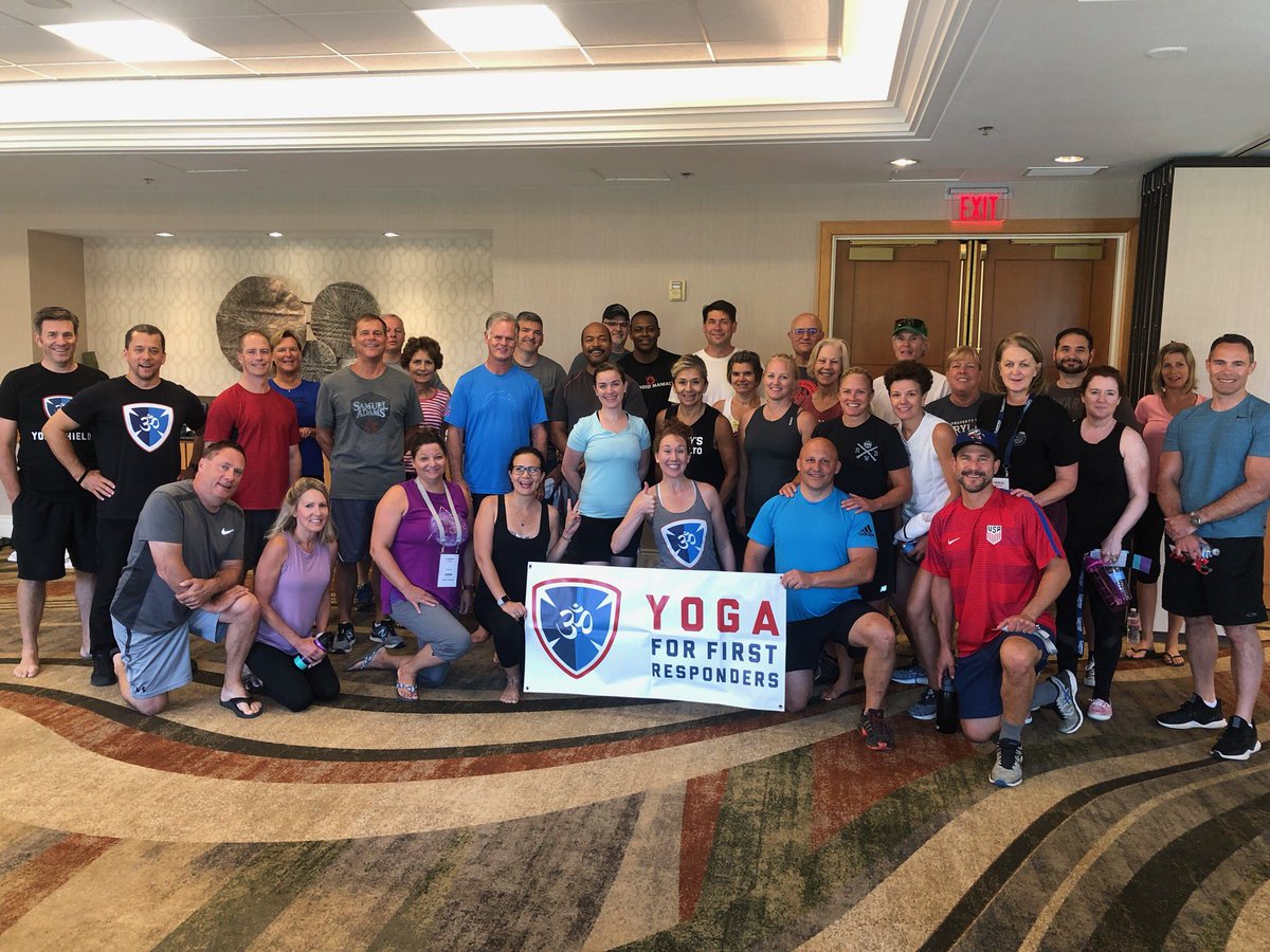sjohnsondcso's tweet photo. Attending ⁦@fbinaa2019⁩ and started the day with ⁦@yoga4firstresp⁩ taught by ⁦@LoisLaneofYoga⁩. Great program &amp; benefits for first responders!  #relevant https://t.co/FblNYxbltD