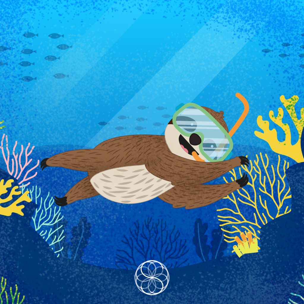 Buceando ando. #sloth #bucear #snorkle #illustration #summer #snorkling