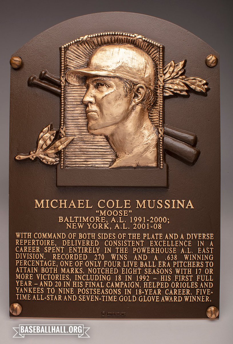 Photo Baseball Hall of Fame Induction Plaque Mike Mussina Postcard