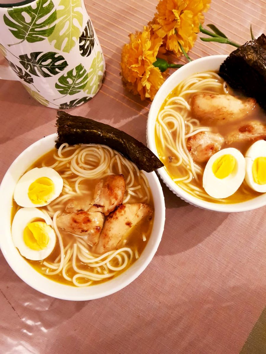 runia01's tweet image. It’s rare to miss your own cooking, but on a veg day - remembered the Ramen bowl I made from scratch for the first time, last friday. #cookingdinner #recipechallenges