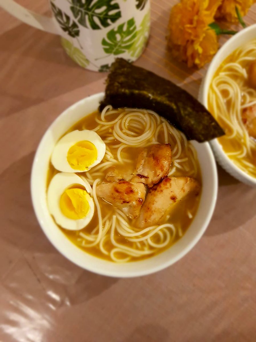 runia01's tweet image. It’s rare to miss your own cooking, but on a veg day - remembered the Ramen bowl I made from scratch for the first time, last friday. #cookingdinner #recipechallenges