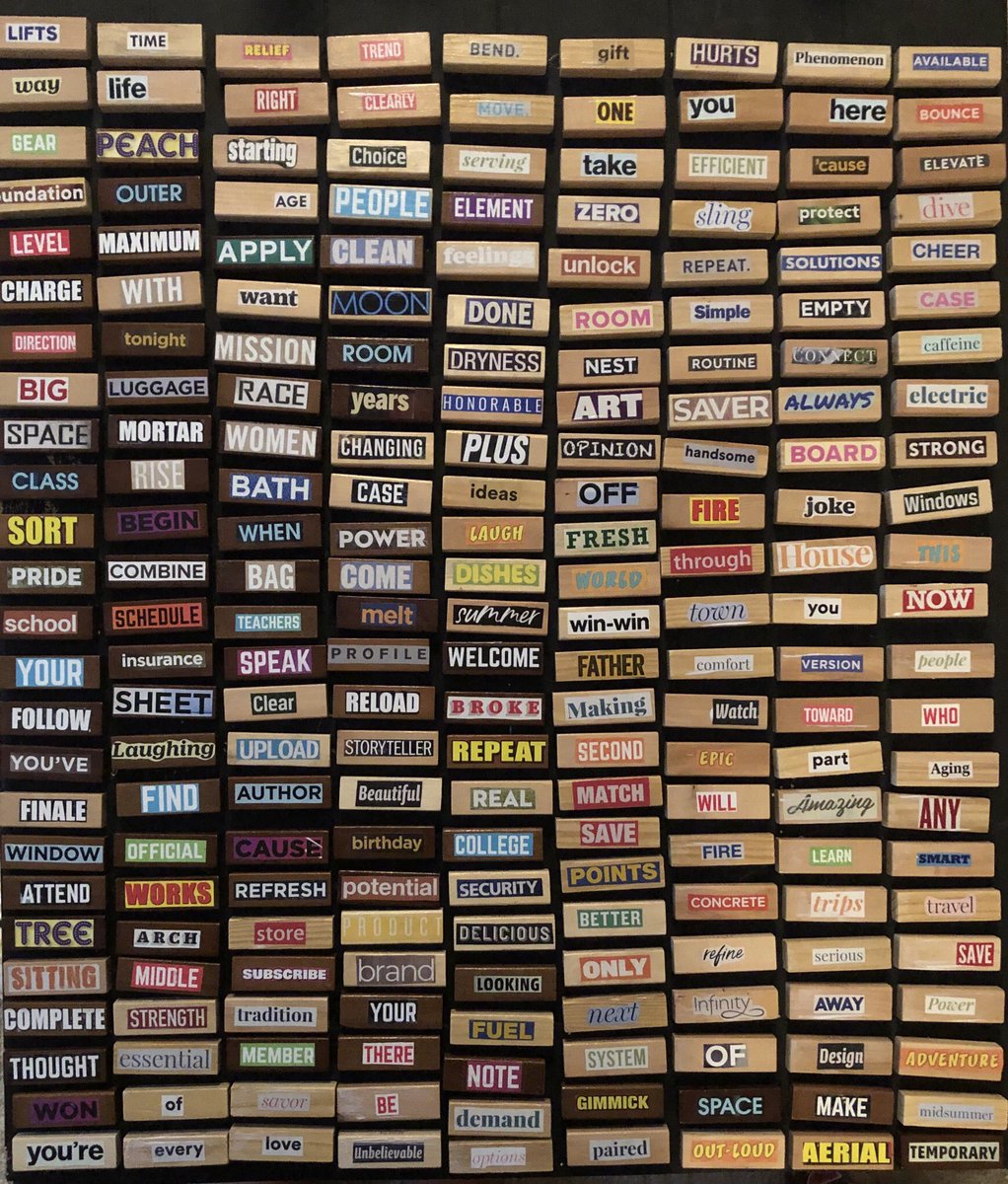 PaulWHankins's tweet photo. Can you see the possibilities? This is what over two hundred and twenty-five @JENGA blocks look like freshly coated and readied for use (read: purposeful poetic play) within our #WCCSPD19 session this week. #BlockheadPoet #BlockheadPoetry #Room407 #THIS407 https://t.co/Wn2bML0jnf