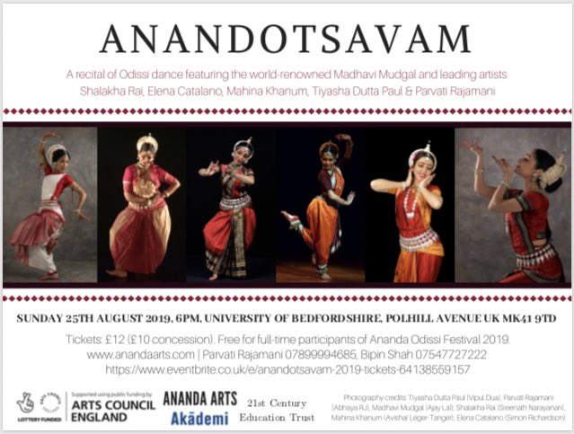 Not long to go before Anandotsavam with all these wonderful #odissi dancers! Get your tickets here: eventbrite.co.uk/e/anandotsavam… #ACEfunded @ace_national