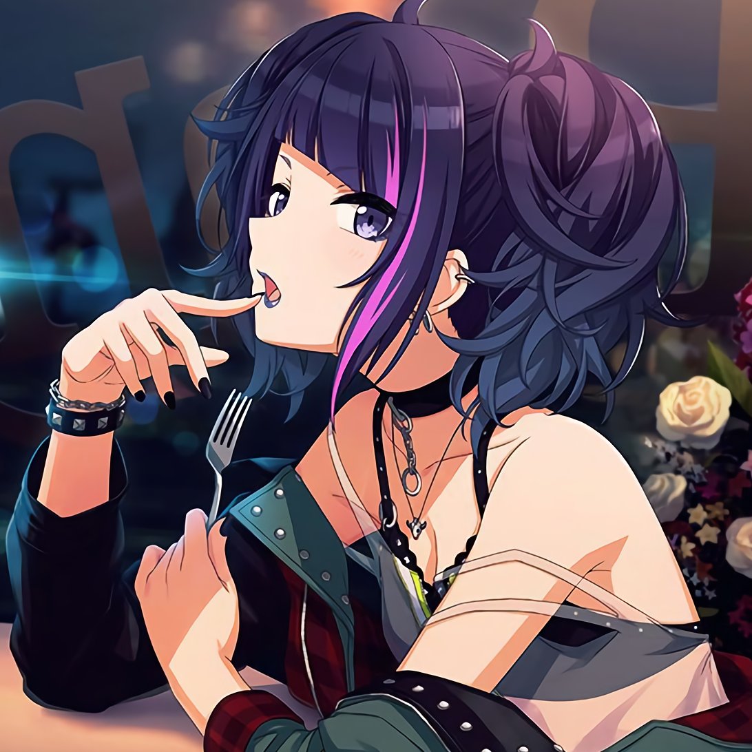 ✧ mamimi tanaka ✧the punk girl of the unit, mamimi wears a combination of the pop punk and street punk subcultures. the mismatched stockings, pattern-clashing, & purple hair are undeniably pop punk, while the leather jacket, statement jewelry, & overall black are street punk.