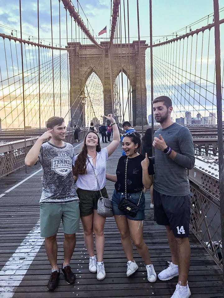 EHSNYC's tweet photo. Taking a weekend stroll across the Brooklyn Bridge #ehsCooper https://t.co/zkEPE6mbXC