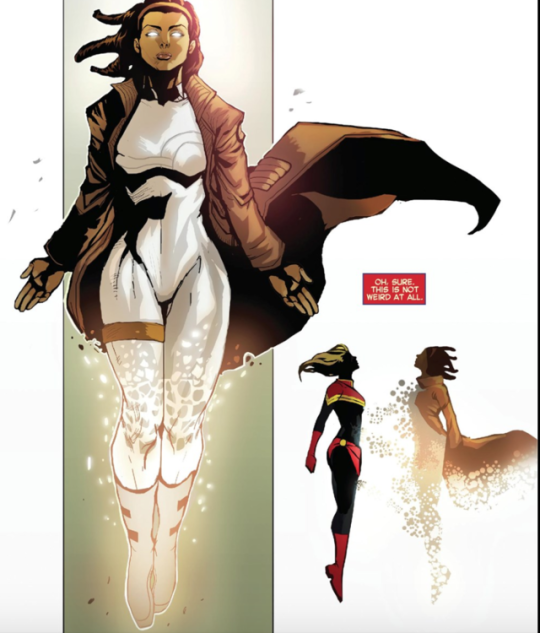 Can’t forget Spectrum!Daughter of Maria Rambeau. Got her powers from energy explosion. Can turn herself into any form of energy in the electromagnetic spectrum & gain all its properties. Cosmic/gamma/X-ray/UV/infrared, you name it. Can duplicate new energy. Immortal.  #Phase4