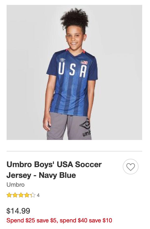 target usa soccer jersey