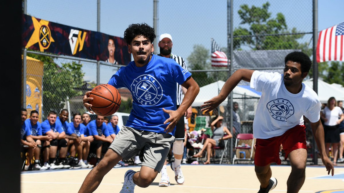 nuggets's tweet photo. This weekend, we joined members Cope Boys &amp; Girls Club and police officers from District 1 at the annual Hoops for Peace Block Party! 

#NBAVoices #MileHighBasketball https://t.co/GbOGAtjFo0