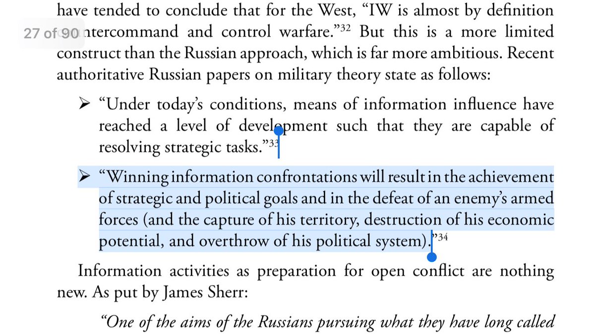 8/ IW: Like a tarantula hawk wasp paralyzing its prey, Russia uses information warfare to “incapacitate a state as much as possible before that state even knows a conflict has started.”New tech based on 100-year-old thinking.And like the spider, citizens lose consciousness.