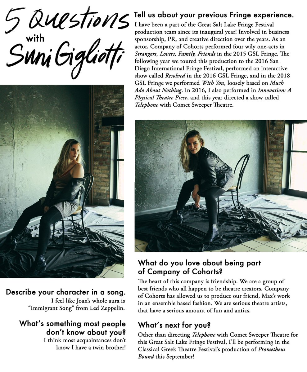 CoC_squad's tweet photo. Get to know Suni Gigliotti, who plays Joan Byron in The Byron Five at the @GSLFringe! Tickets on sale now at https://t.co/OHRJEq2LA5! 

Photos, PR &amp; styling by @shianne_gray &amp; Suni Gigliotti #gslfringe ✨ https://t.co/vhgg3iI215