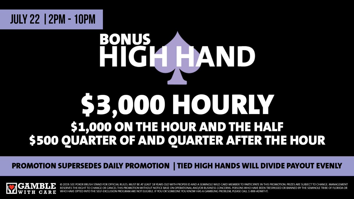 SHRTPoker's tweet photo. A reminder there will be *no tournaments* tomorrow -- Monday, July 22nd.
The area's best cash promotions will run with $3,000 Bonus High Hands paid hourly ($1,000 at the top and bottom, $500 quarter after and to) 2pm-10pm! https://t.co/zfmseDrtQW