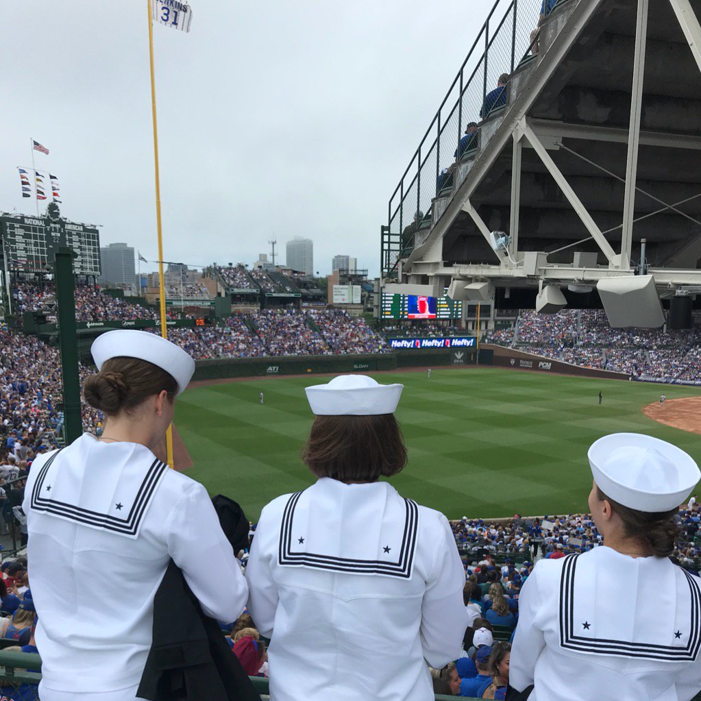 When #WomenInBaseballWeek meets #WomenInTheNavy Sunday at the Friendly Confines.