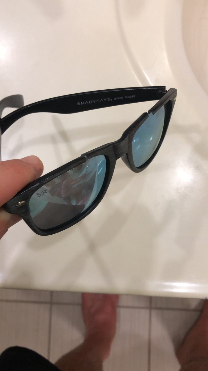 jdemoret's tweet photo. @shadyrays I love your shades. This WAS my favorite pair. After a dozen wears, once in the pool and once in the ocean, the heat/sweat/sunscreen proved too much. https://t.co/k6ZnD7JHYD