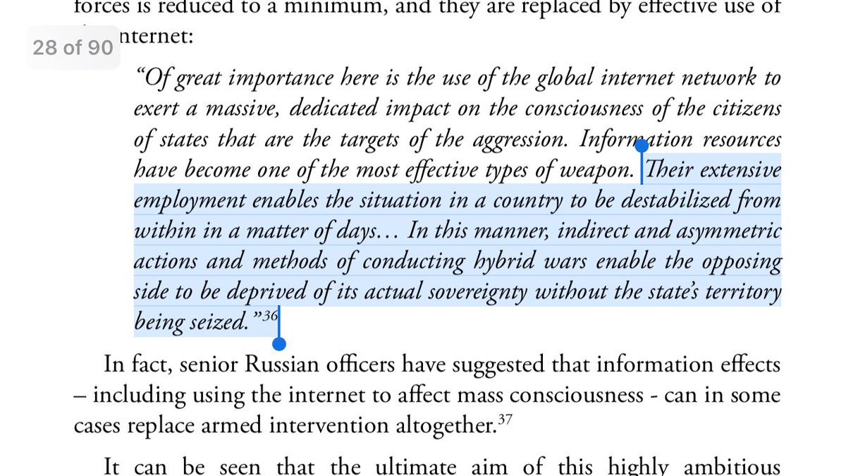 9/ WAKE UP AMERICA: “...a massive dedicated impact on the consciousness of citizens...within a matter of days... deprived of actual sovereignty without the state’s territory being seized.”IW’s aim: regime change... “through destroying the organs of govt.”Well done TrumPutin.