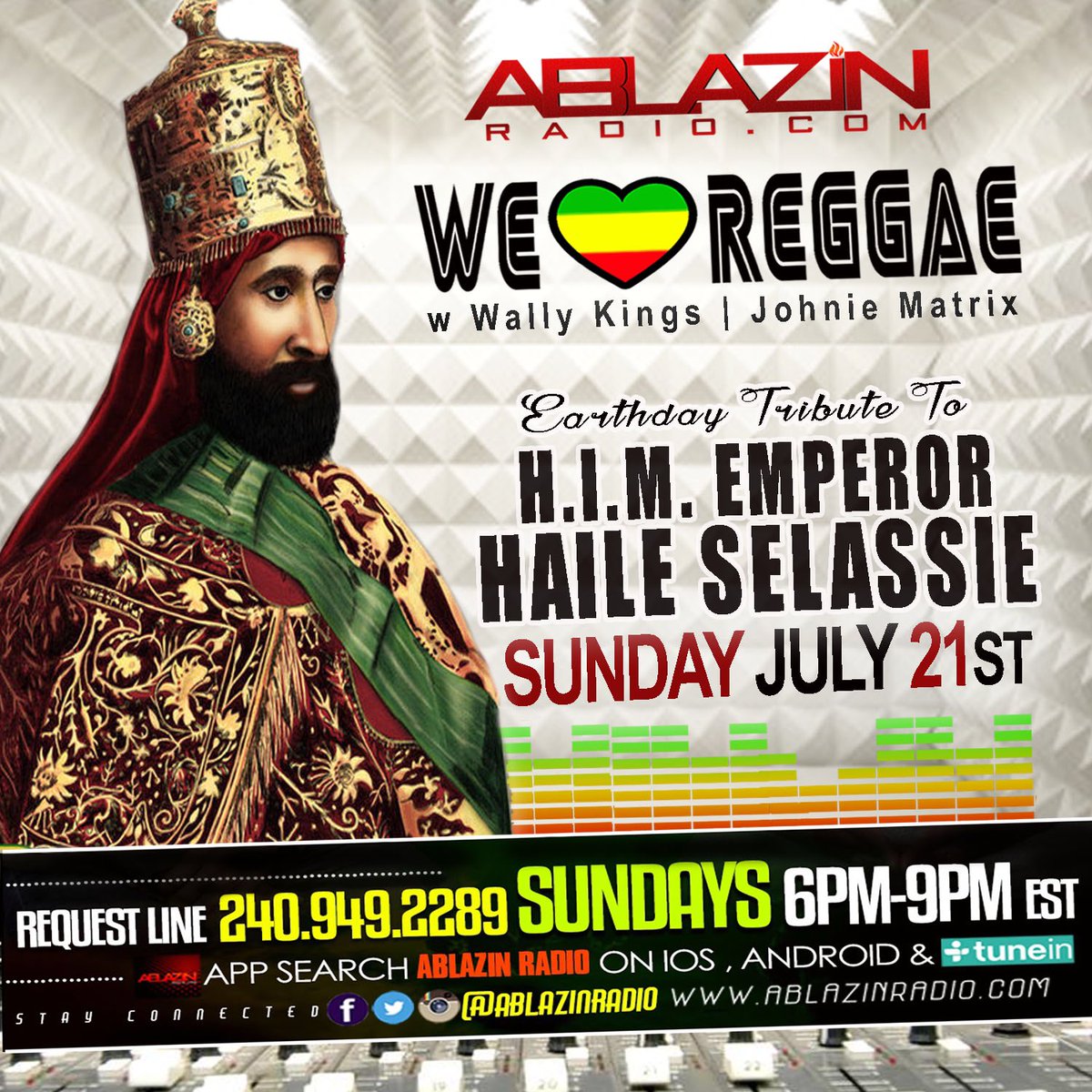 WallyKings's tweet photo. IT’s THAT TIME AGAIN
.
Tune In To #WELOVEREGGAE w @WallyKings and #JohnyMatrix Today and Every Sunday @ 6pm on #AblazinRadio
.
Download the AblazinRadio #APP now on #TuneIn #IOS #Android or Log on to https://t.co/XbWlQzkPgH
•
#WeLoveReggae #AblazinRadio #WhereEntertainmentLives https://t.co/3ktoUTiohC