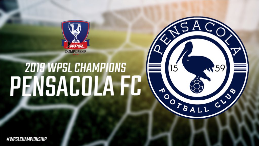 WPSL's tweet image. Retweet to join us in congratulating @PensacolaFCWoSo, winners of the 2019 #WPSLChampionship, presented by @GoalFiveSoccer! ⚽️🏆🎉