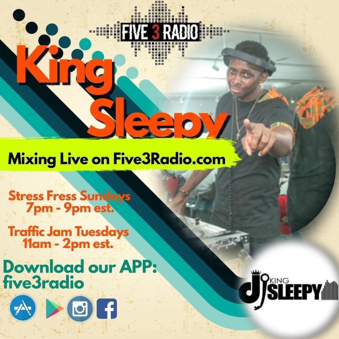 five3radio's tweet photo. Stress Free Sundays with @itsdjkingsleepy
7-9p est. on https://t.co/SlmulQv4j2
#BackToRealMusic #MusicIsKey #NotYourAverageDj #TheMasterOfAllCeremonies #Music #Dj #Reggaemusic #Calypso #Soca #HipHop #RnB #EDM #Dance #Popmusic #DeepRot #Techno #AfroBeats #AfroHouse #RootsReggae https://t.co/GsGLJNzEps