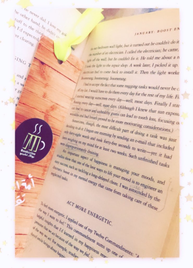 “An important aspect of happiness is managing your mood, and studies show that one of the best ways to lift your mood is to engineer an easy succes, such as tackling a long-delayed chore” — The Happiness Project 📖

#تحدي_ظل_كتاب