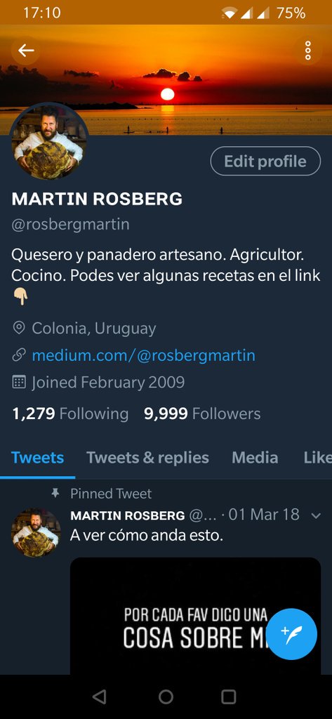 Casi casi 10K.
Gracias a todos los que me siguen y se interesan por lo que publico.
Como había escrito hace unos meses sorteo 2 noches en <a href="/ElNidoTreehouse/">El Nido Treehouses</a> con una cena en casa con nosotros para dos personas.
Participan todos los RT de este twit.  Sortea el domingo 28/7 11hs