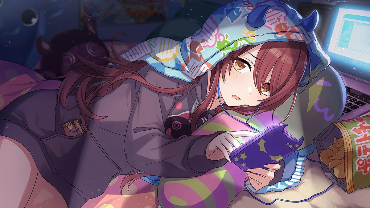 ✧ tenka osaki ✧the gamer girl of shiny colors, she doesn't think about fashion that often. tenka dresses for comfort, not style admittedly. she often wears hoodies or pajamas usually as she hardly gets out of the house.