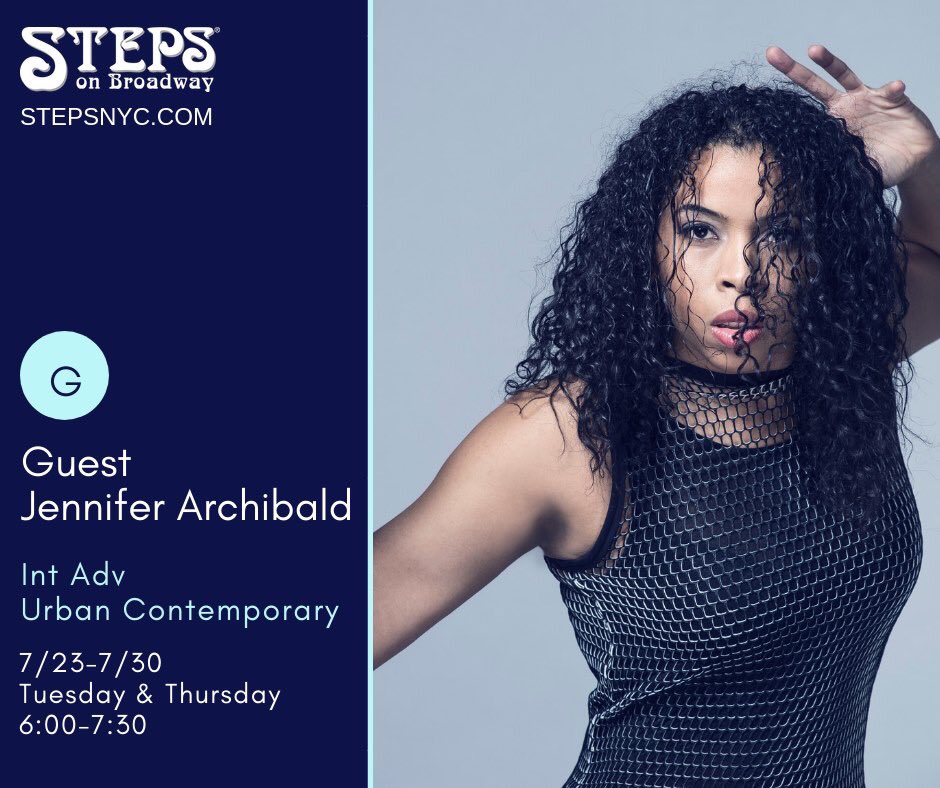 Jennifer_Arch's tweet image. THIS WEEK! July 23,25,30 @stepsonbroadway 6pm ADV CONTEMPORARY with Jennifer Archibald